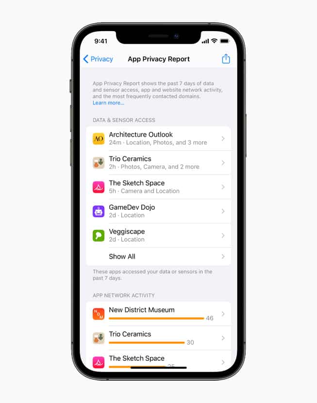 App Privacy Report