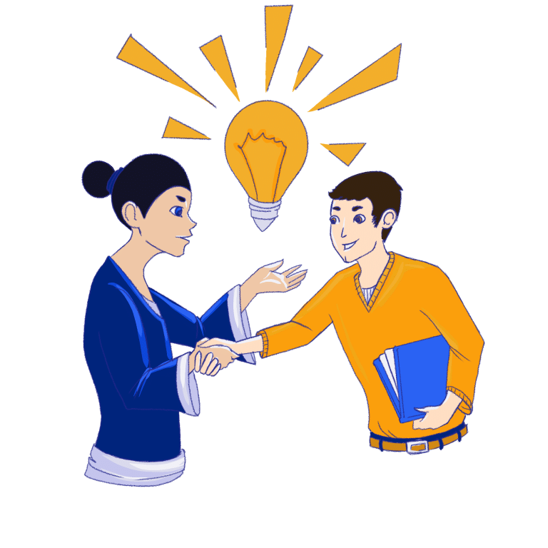 Illustration of MailSoar's Spamourai, an email deliverability agency that helps customers improve their deliverability rate with an audit or coaching.