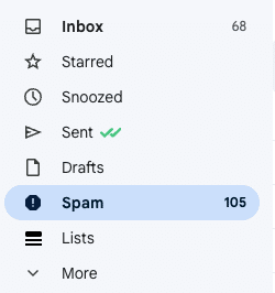 spam folder in Gmail