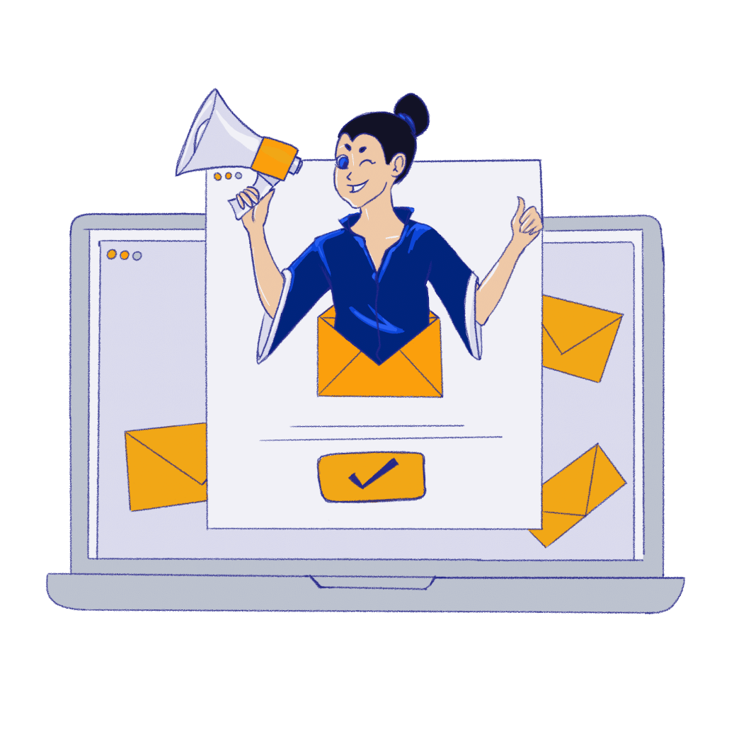 Email deliverability expert working on a computeur on the email KPI and email deliverability